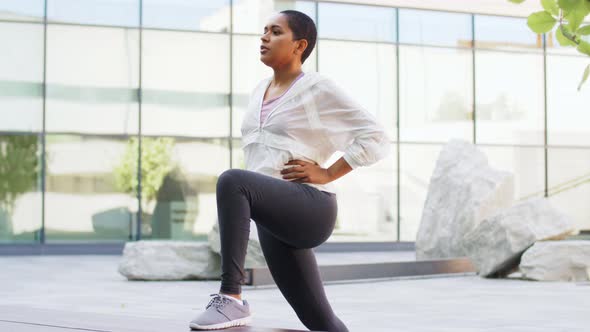 African American Woman Doing Sports Outdoors