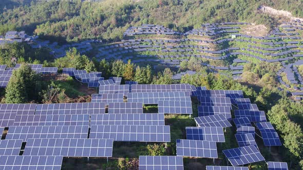 Solar power station in montain