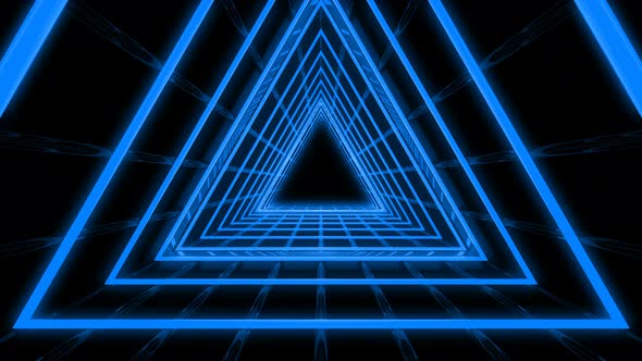 Triangle Blue Neon Tunnel Loop alt