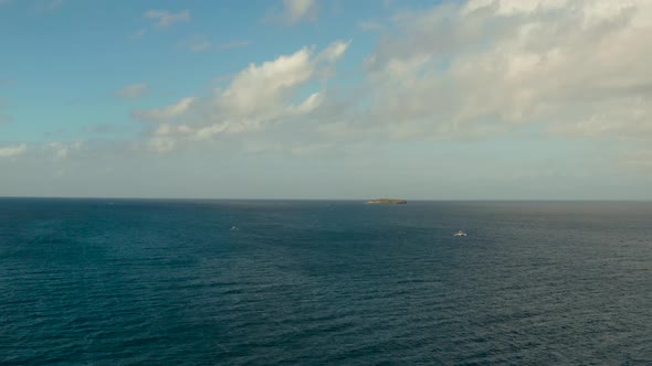 Seascape Island and Sky with Clouds Cebu Philippines