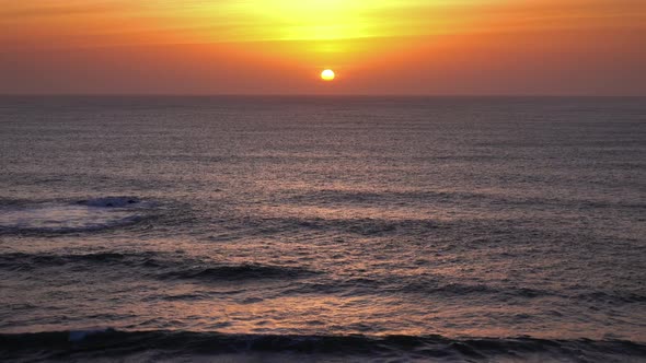 Beauty Landscape with Sunset Over Sea