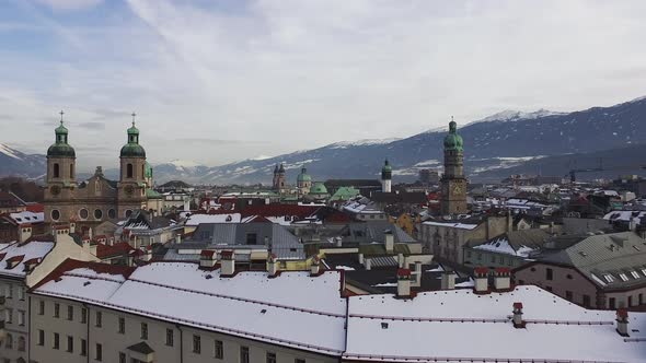 Aerial view of buildings in Innsbruck