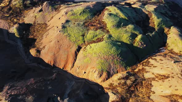 Drone Flight Over Hvannagil Canyon