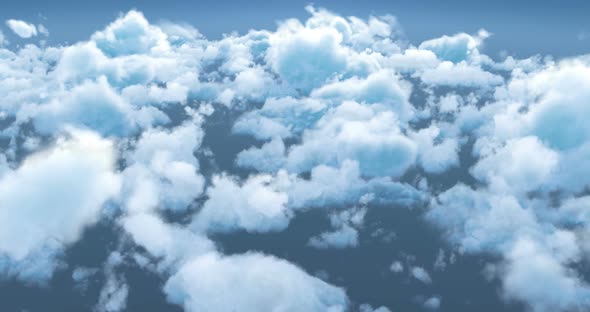 White fluffy clouds in blue sky