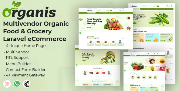 Organis - Multivendor Organic Food & Grocery Laravel eCommerce