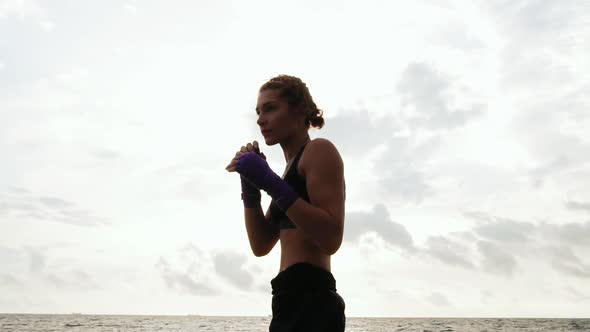 Tough Pretty Woman Shadow Boxing