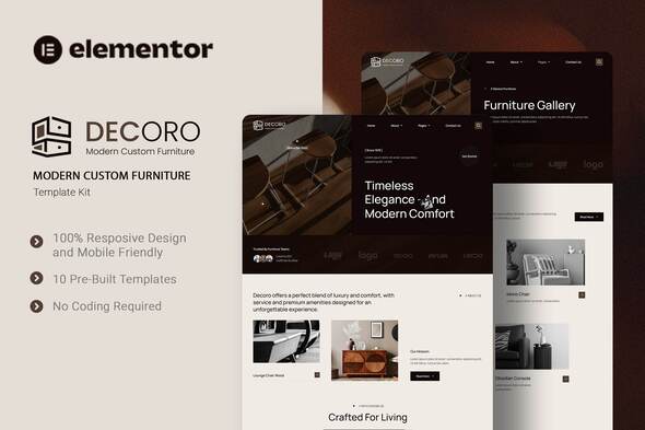 Decoro - Modern Custom Furniture Elementor Template Kit