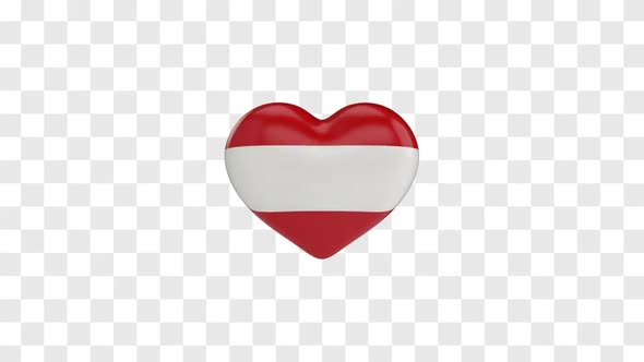 Austria Flag on a Rotating 3D Heart