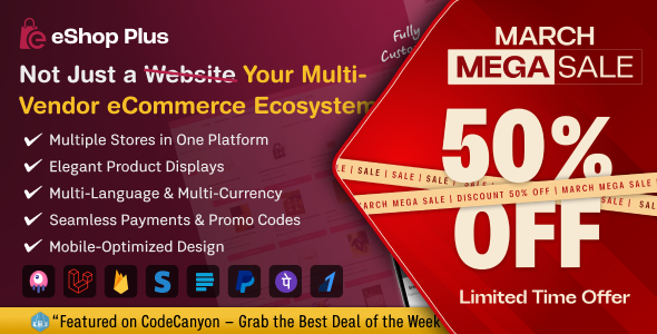 eShop Plus - Multi Vendor eCommerce, Multi Module Website in Laravel