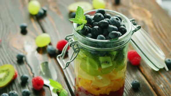 Fresh Fruits in Glass Jar