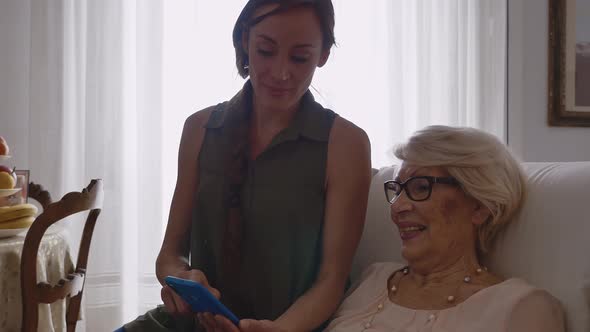 Grandmother and granddaughter spending time together