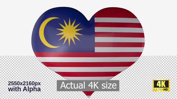 Malaysia Flag Heart Spinning