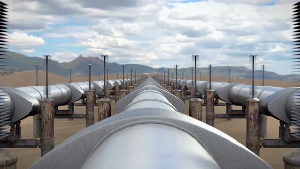 Industrial View Above Oil and Natural Gas Pipeline alt