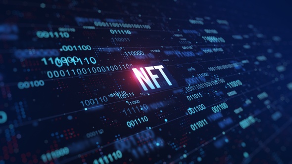 NFT Digital Binary Code Background