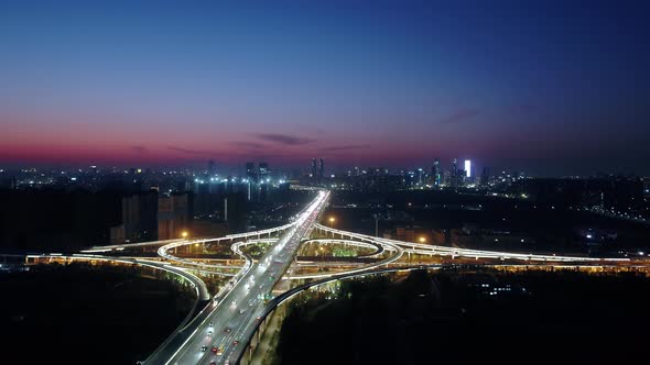 Busy traffic road in hangzhou city