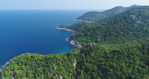 Aerial Paradise Mountain Hills Island Bay View