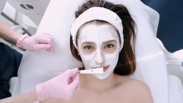Closeup of Woman Face with Mask While Having Procedure