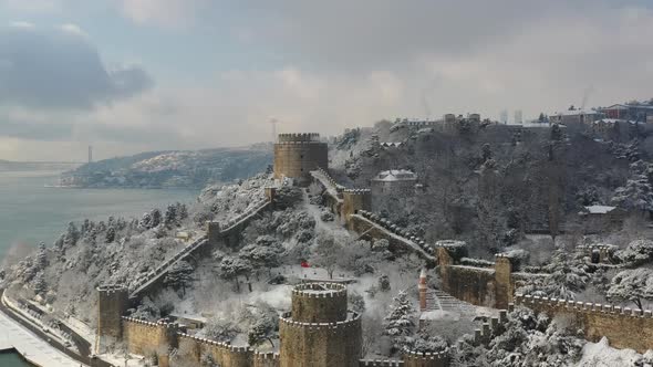 Aerial view of Rumeli Hisarı Castle and the Bosphorus