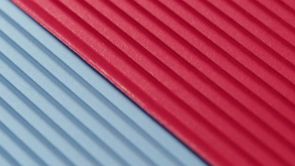 Blue and Red Ribbed Paper Closeup