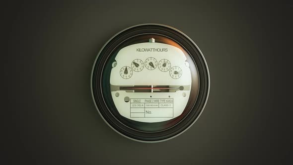 Analog electricity meter showing household consumption in kilowatt hours.