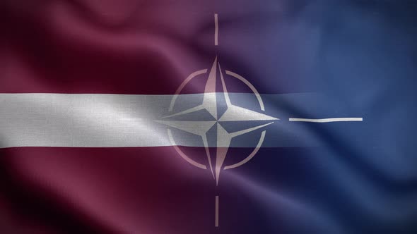 Nato Latvia Flag Loop Background 4K