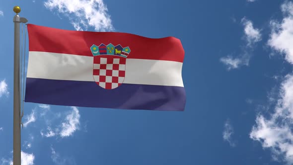 Croatia Flag On Flagpole