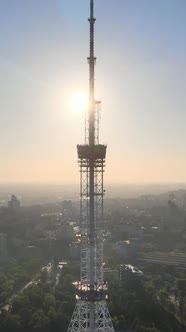 TV Tower in the Morning at Dawn in Kyiv Ukraine