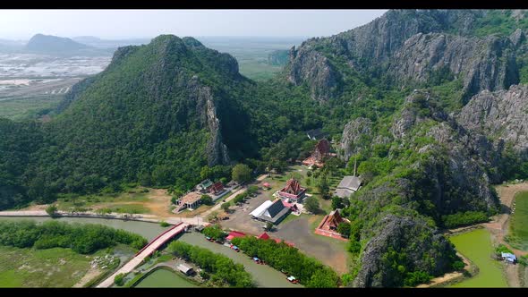 Wat Khao Daeng Temple in Prachuap Khiri Khan Thailand