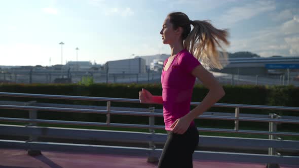 Girl Doing Sports in the Morning