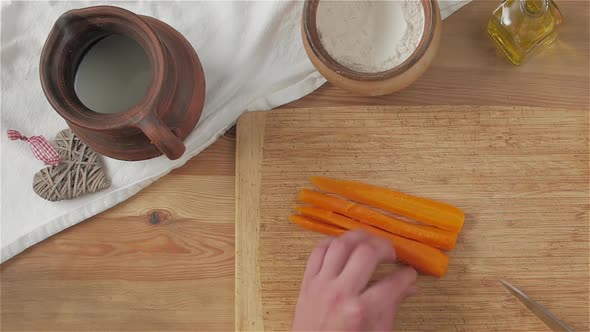 Cutting Carrots Cooking