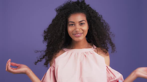 Afroamerican Model in Pink Blouse