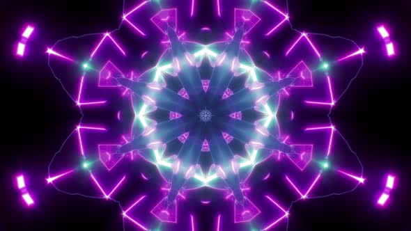 VJ Glowing Flower Shapes Neon Light Loop 4K 02 alt
