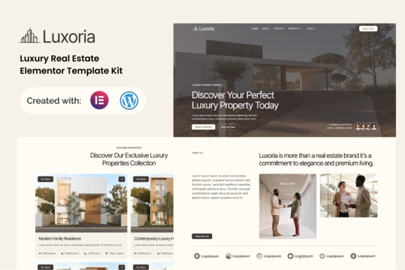 Luxoria - Luxury Real Estate Elementor Template Kit