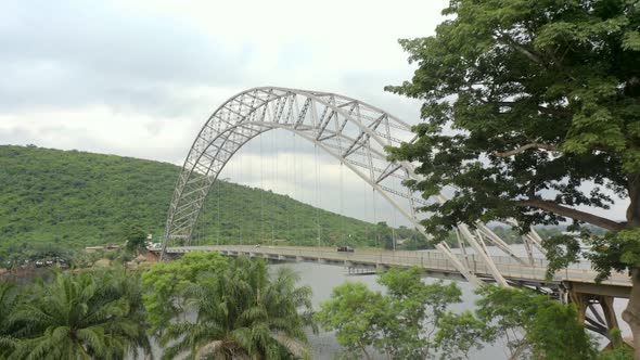 Adomi Bridge crossing in Ghana, Africa