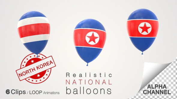 North Korea Flag Balloons
