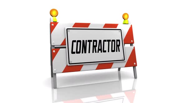 Contractor Construction Barricade Sign Hire Expert Worker Employee Job 3d Animation