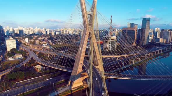 Cityscape of Sao Paulo Brazil. Stunning landscape of downtown district city.