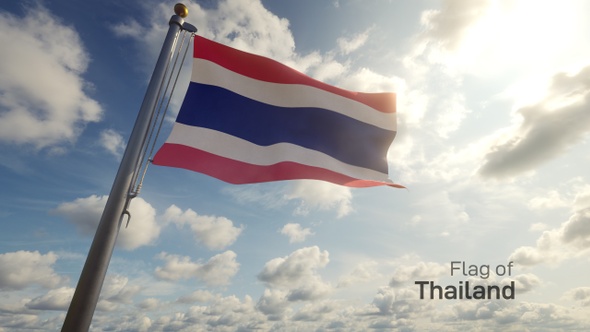 Thailand Flag on a Flagpole