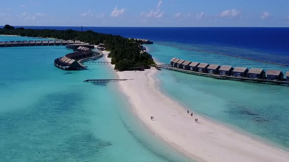 Aerial drone texture of sea view beach by blue ocean and sand background