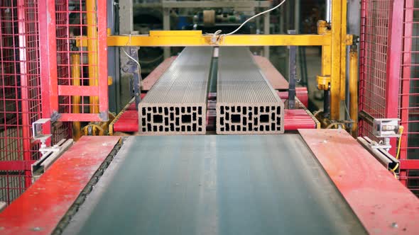 Newly-made Masonry Blocks Are Getting Cut Into Equal Parts