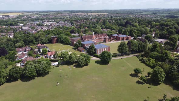 Hitchin Girls' School  Hertfordshire UK drone aerial view