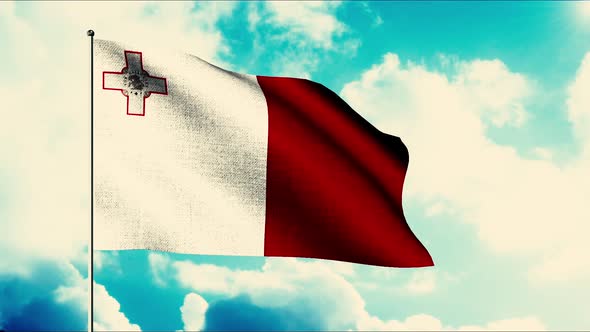 Malta Country Flag Background Wind Waving Canvas