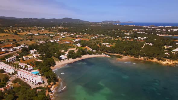 Es Niu Blau beach in Ibiza, Spain