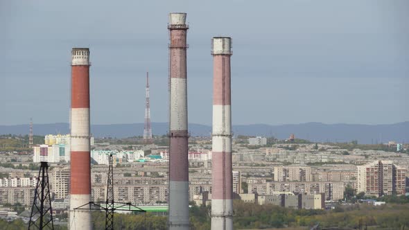 Air pollution from smoke emissions from industrial chimneys