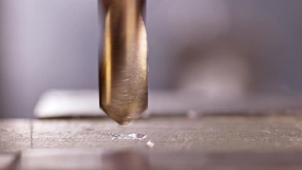 Shot of a Drill Rotation in Workshop