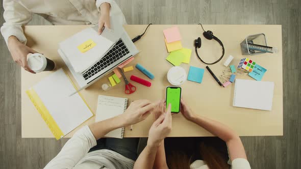 Business People Working in Modern Office Top View