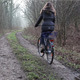 Girl on Bicycle - Foggy Forrest Track - VideoHive Item for Sale