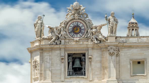 One of the Giant Clocks on the St. Peter's Facade Timelapse.