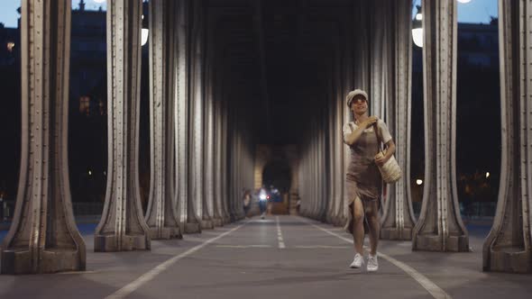 Young girl running in Paris