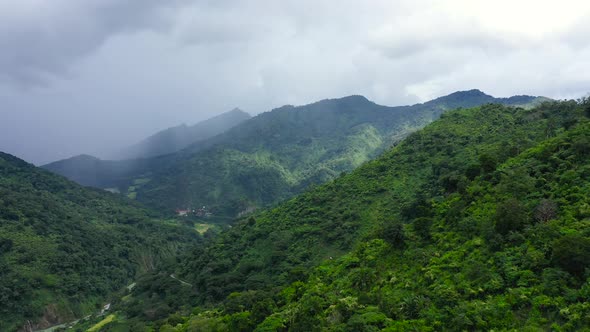 River in Mountain Valley with Bright Meadow